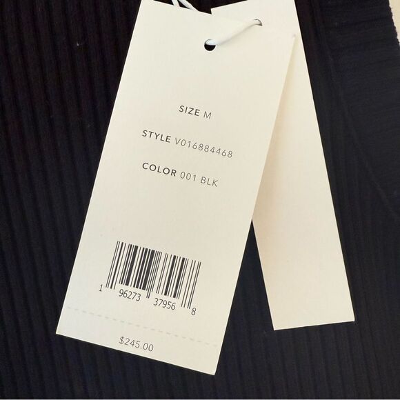 VINCE Ribbed Knit Midi Sleeveless Dress in Black Medium NWT - Picture 7 of 10